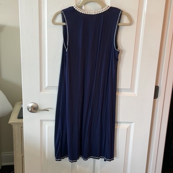 Max Studio Crochet Trim Knit A-line Dress - Picture 5 of 6